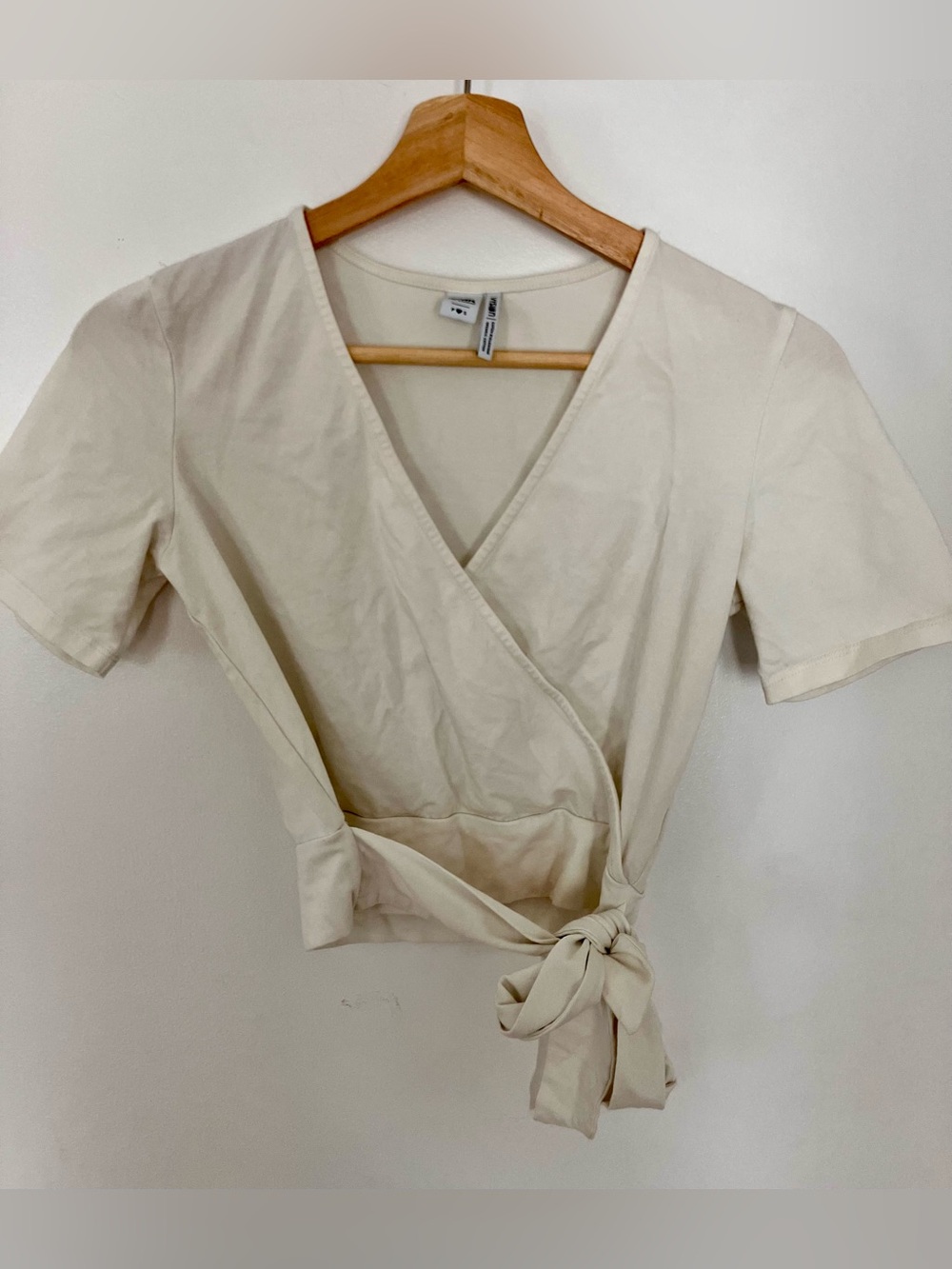 twik Cream Wrap Tie top